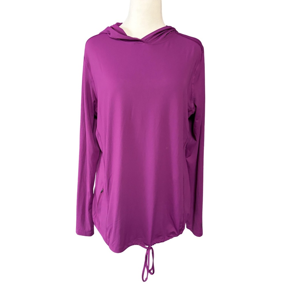 Mountain Hardwear Hoodie Womens Large Purple V Neck Lightweight Zip Pocket